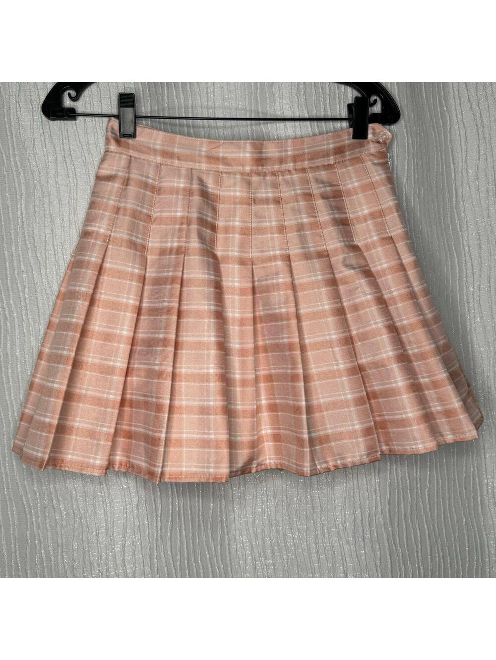 Plaid Skirt for Women with Shorts High Waist Pleated Skater Skirts